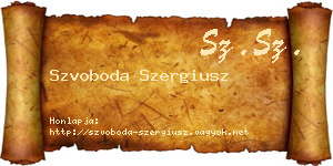 Szvoboda Szergiusz névjegykártya